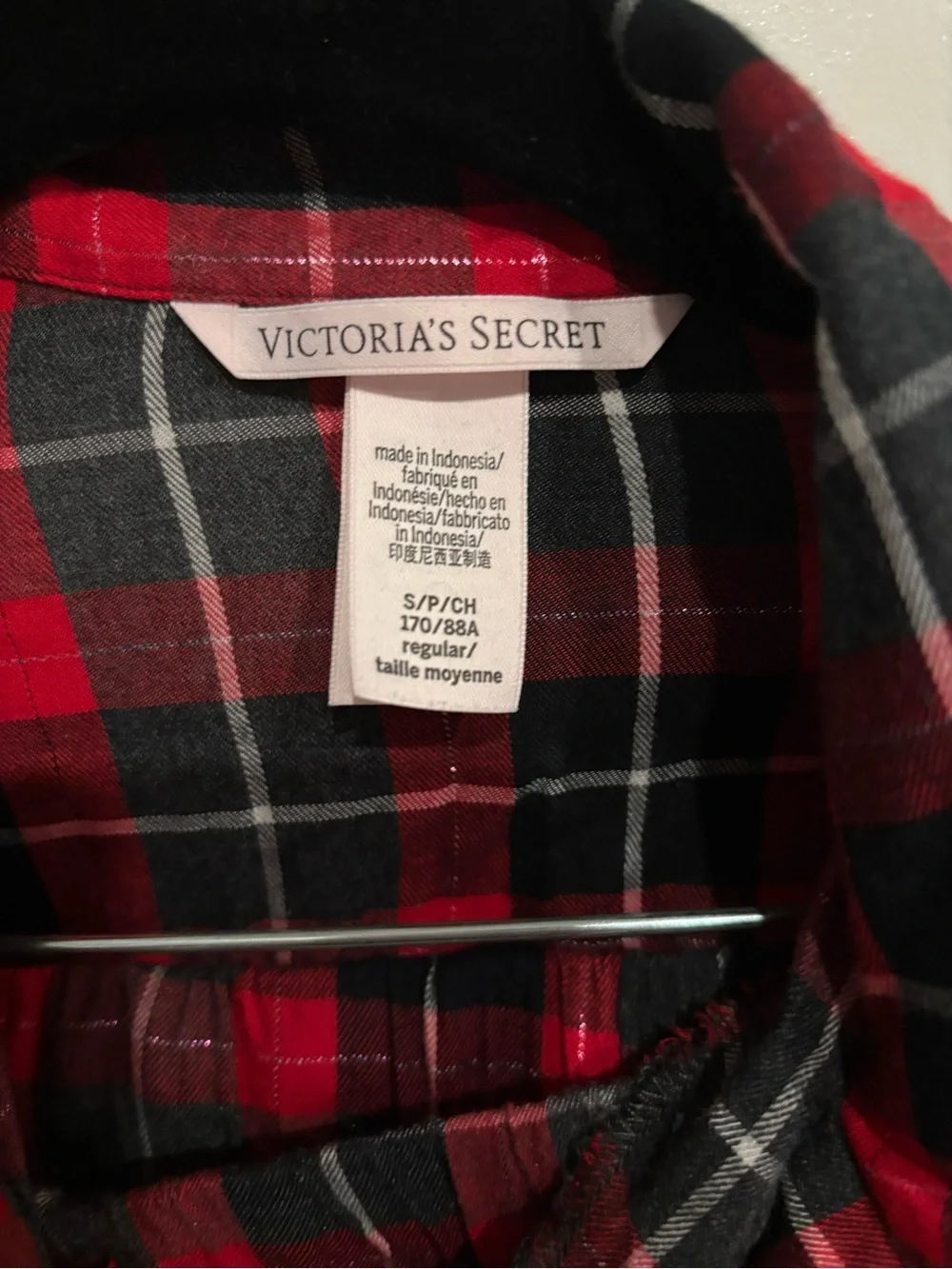 Victoria's Secret Red and Black Plaid Pajama Set